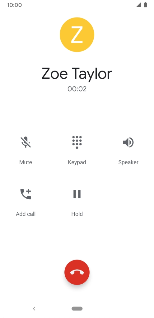 Press the end call icon.