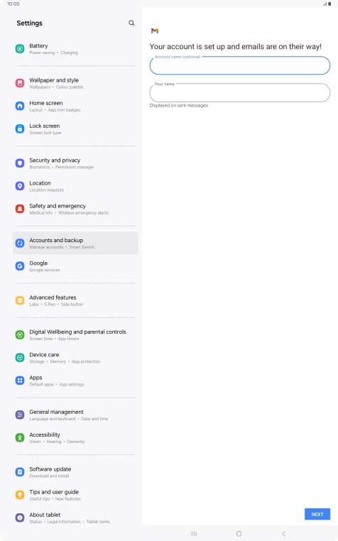 Press the field below 