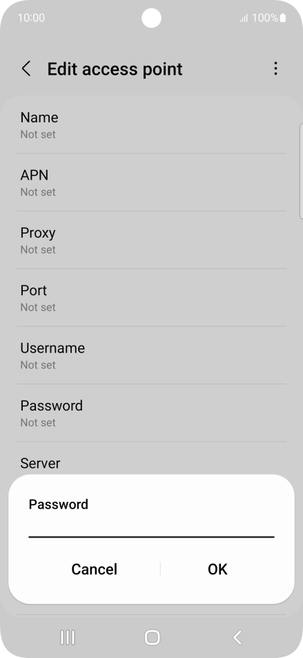 Key in secure and press OK.