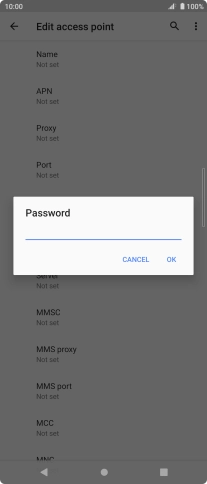 Key in secure and press OK.