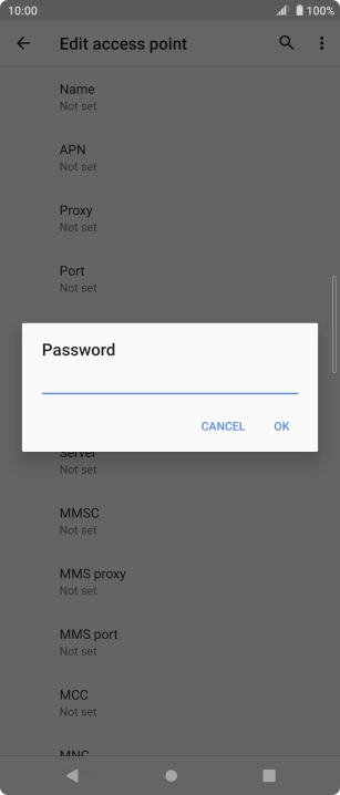 Key in secure and press OK.