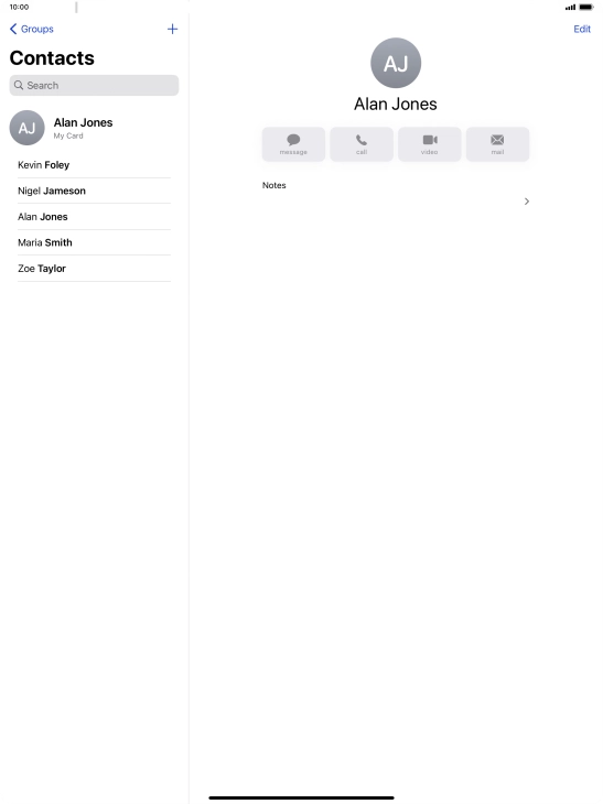 Press the new contact icon.