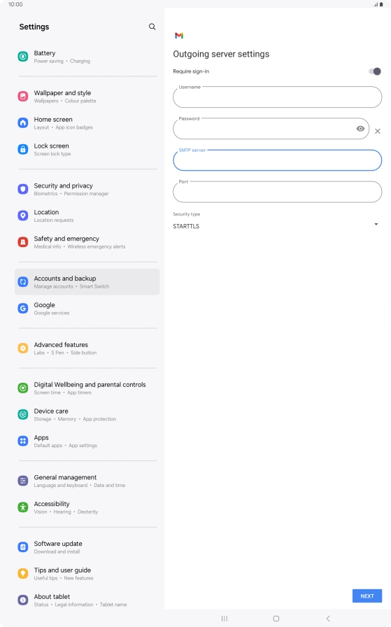 Press the field below 