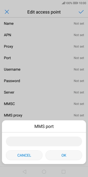Key in 8080 and press OK.