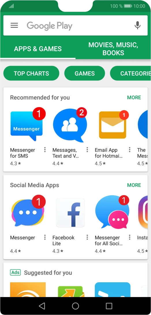 Press the search field.