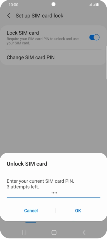 Key in your PIN and press OK. The default PIN is 1111.