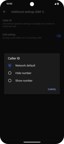 Press Show number to turn on caller identification.