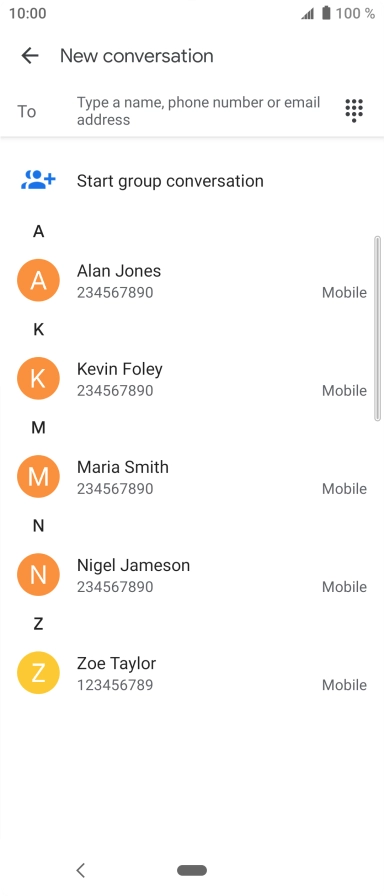 Press the field next to 