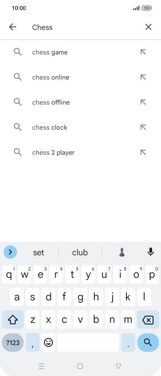Key in the name or subject of the required app and press the search icon.