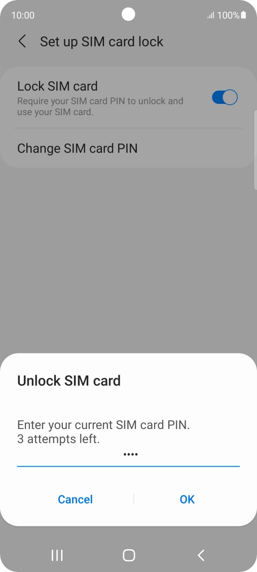 Key in your PIN and press OK. The default PIN is 1111.