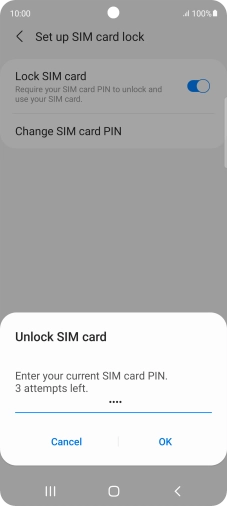 Key in your PIN and press OK. The default PIN is 1111.