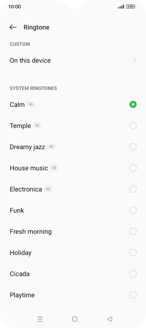 Press the required ring tones to hear them.