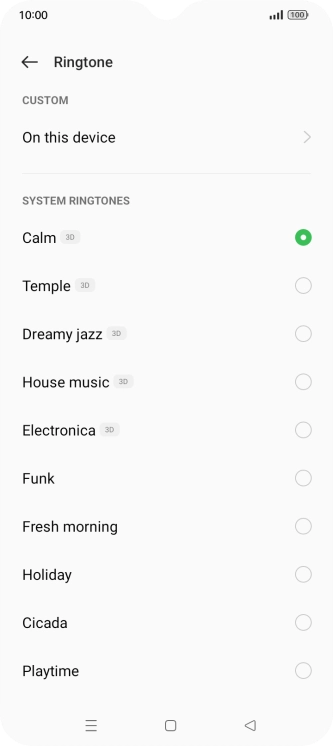 Press the required ring tones to hear them.