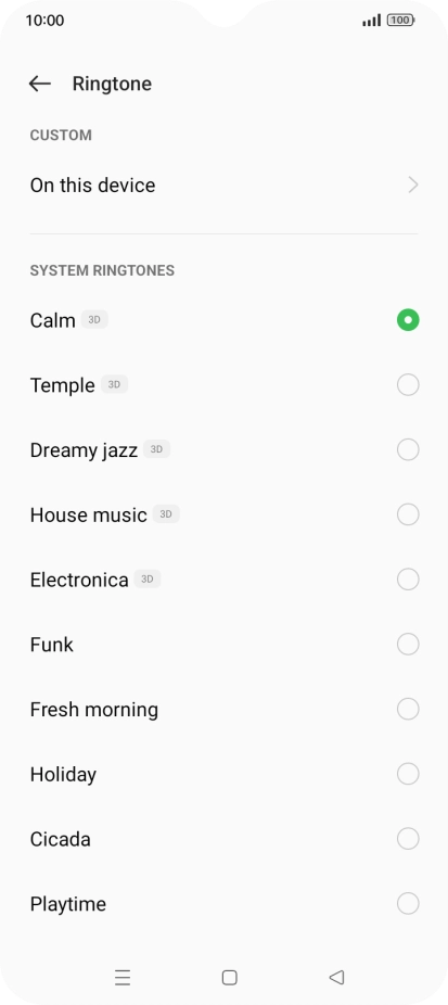 Press the required ring tones to hear them.