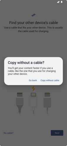 Press Copy without cable.