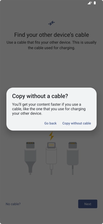 Press Copy without cable.