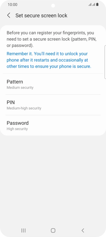 Press the required phone lock code and follow the instructions on the screen to create an additional phone lock code.