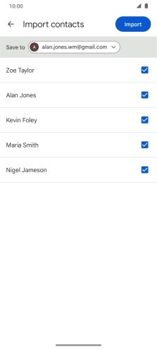 Press the fields next to the required contacts to select them.