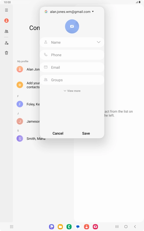 Press the address book drop down list.