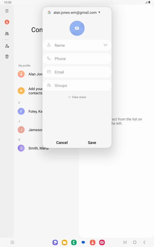 Press the address book drop down list.