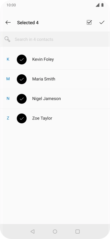 Press the confirm icon.