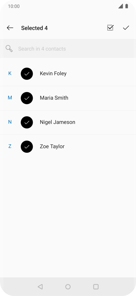 Press the confirm icon.
