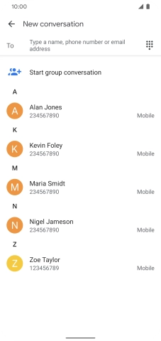 Press To and key in the first letters of the recipient's name.