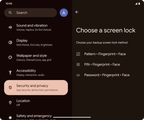 Press the required phone lock code and follow the instructions on the screen to create an additional phone lock code.