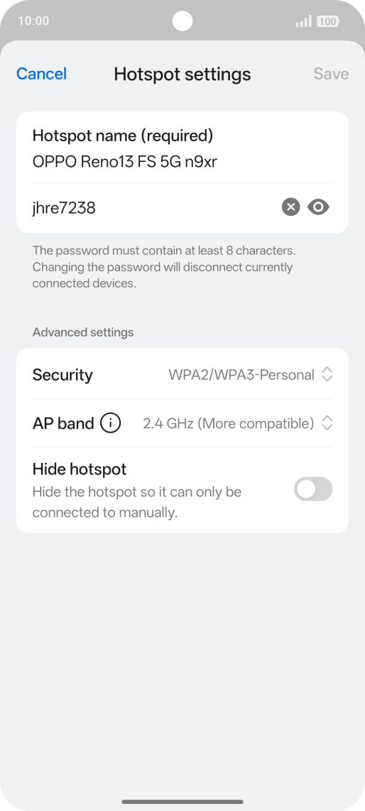 Press the field below 