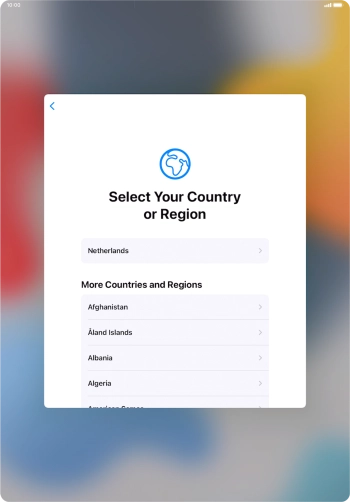 Press the required country or area.