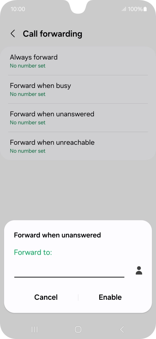 Key in +447953222222 and press Enable.
