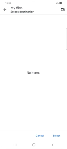 To create a new folder, press the new folder icon and follow the instructions on the screen to create a new folder.