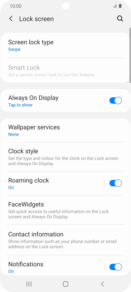 Press Screen lock type.