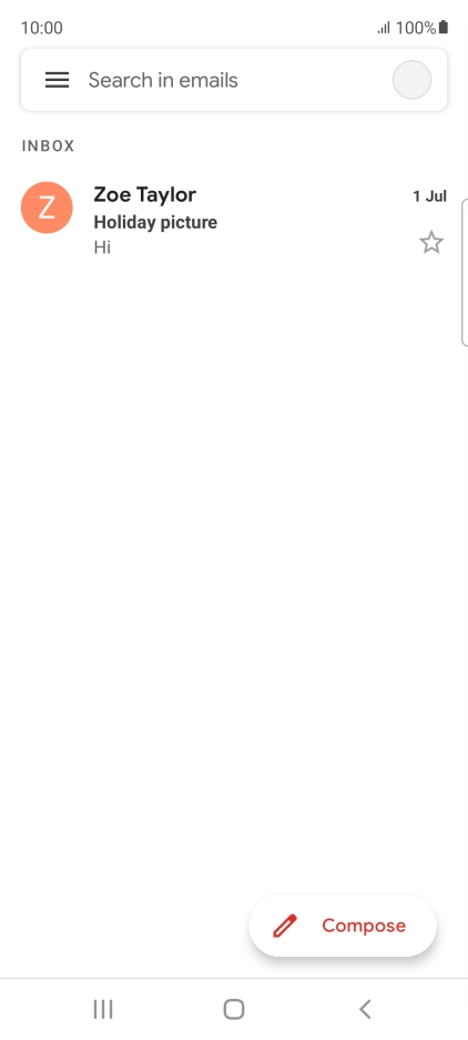 Press the email account icon.