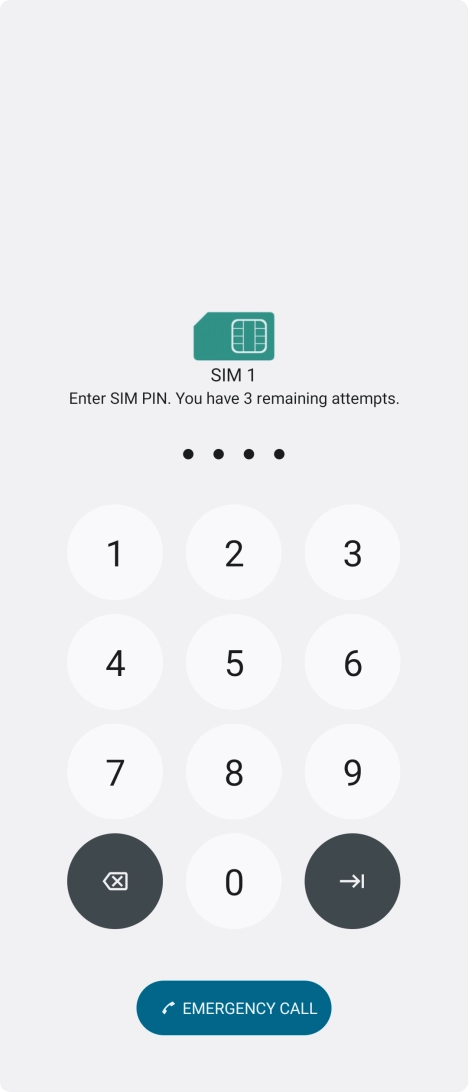 If you're asked to key in your PIN, do so and press arrow right. The default PIN is 1111.
