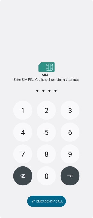 If you're asked to key in your PIN, do so and press arrow right. The default PIN is 1111.