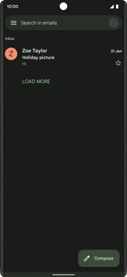 Press the email account icon.