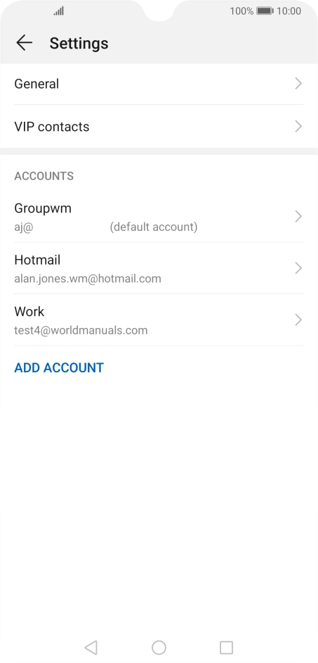 Press the required email account.