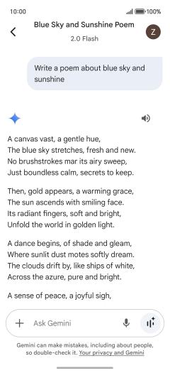 You can ask Gemini to generate a text based on your description.
