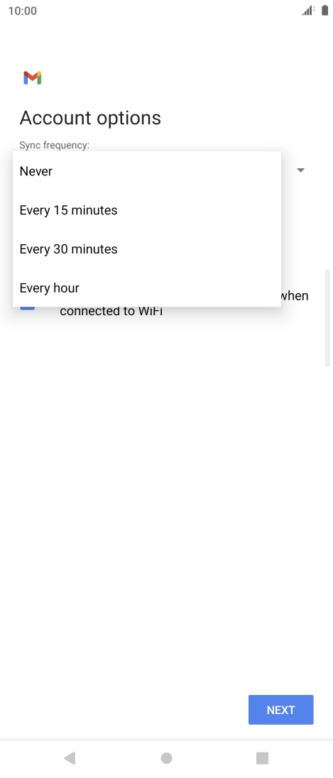 Press the required setting.