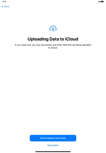 Press the required setting.