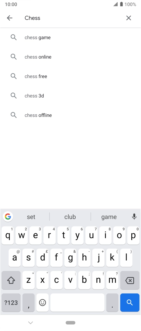 Key in the name or subject of the required app and press the search icon.