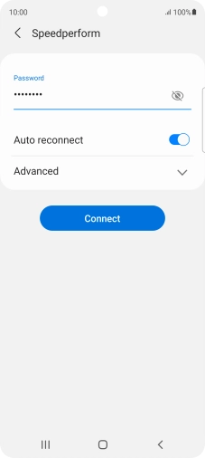 Key in the password for the Wi-Fi network and press Connect.