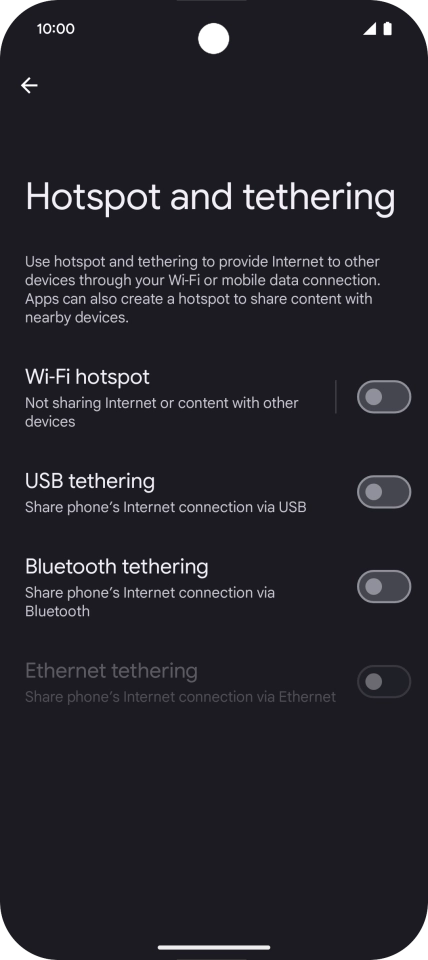 Press Wi-Fi hotspot.