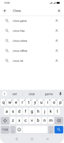 Key in the name or subject of the required app and press the search icon.