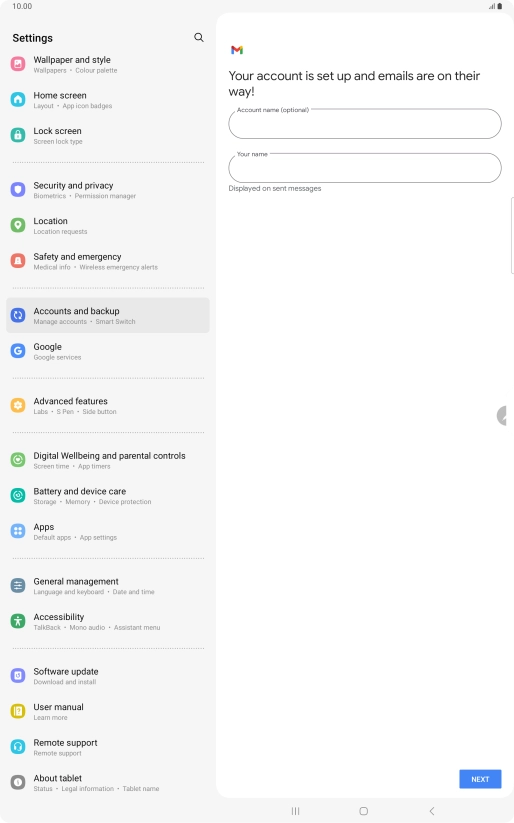 Press the field below 