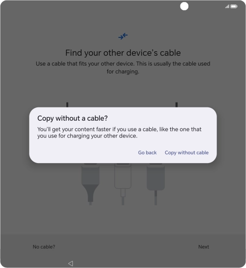 Press Copy without cable.