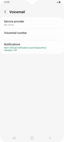 Press Voicemail number.