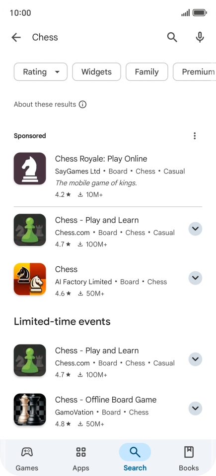 Press the required app.