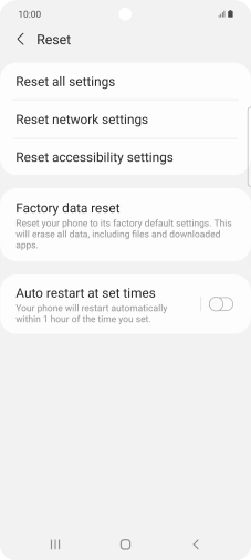 Press Factory data reset.